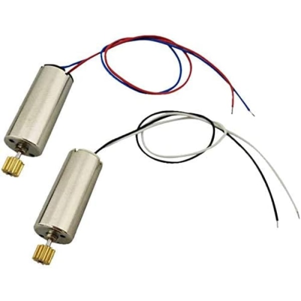 2 korvaavaa moottoria RC Quadcopter -droneille, jotka ovat yhteensopivia H8C H8D DFD F183:n kanssa | 1 moottori myötäpäivään ja 1 vastapäivään | Kestävä messinkinen metallipyörä