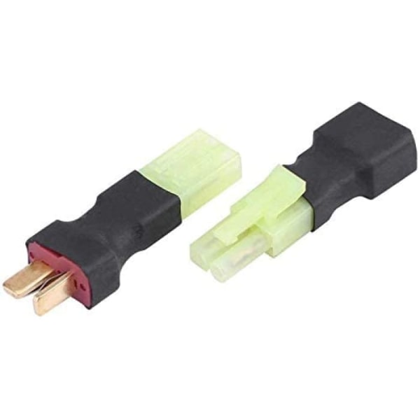 Tamiya Mini T-Plug Connector Sæt | Egnet til JVC bilstereo strømforsyning, WLtoys 144001, 300mAh LiPo-batteri | Høj Holdbarhed, Sort, Plast