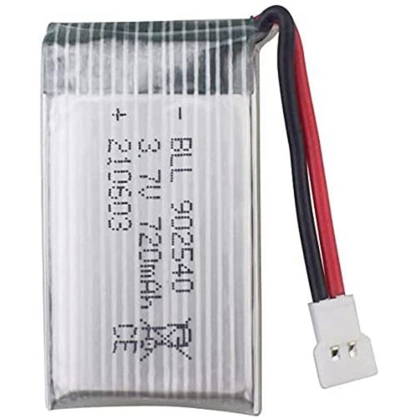 4 stk. genopladelige lipo-batterier (3,7v, 720mAh Lipo) til Rc Quadricopter droner Syma X5 X5C X5SC X5SW, Cheerson CX-30W, Skytech M68, Wltoys F949