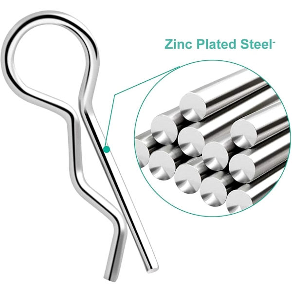Rostfritt stål Body Pin Clip för RC Bil 1/10 | Hög kvalitet, rost- och slitstyrka | Lätt att installera, Silver