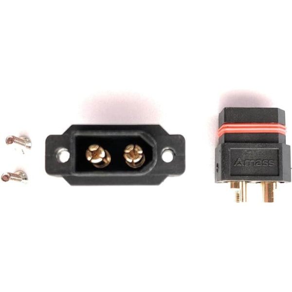 5 stk. XT60E-1 højkvalitets stik til RC Lipo-batterier | Kompatibel med Lipo-batterier, 7.4V 1200mAh, 3.7V 2000mAh, Sort