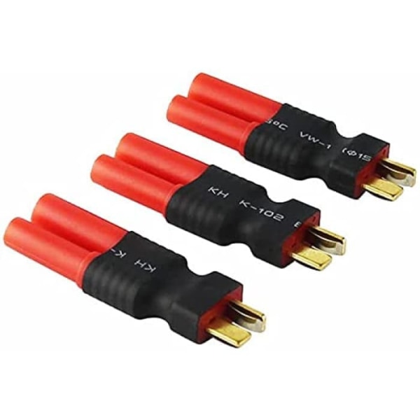 HXT 4MM TO T-Plug hanadapter för LiPo-batterier | Kontaktdon utan kablar | Perfekt för modellbygge, RC-helikoptrar, stereobilar | Polyester