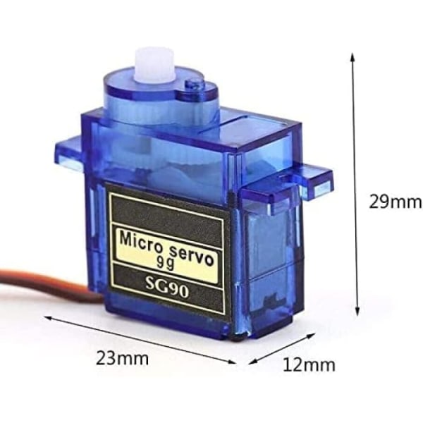 Micro 9G Servomotor til RC Helikopter, Fly, Båd & Robot Kompatibel med Arduino, Raspberry Pi | Pakke med 5 stk., blå, plast