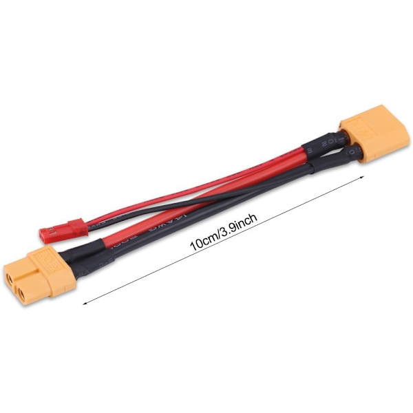 2 kpl XT60-kaapeliadapterisarja: 14 AWG-uros ja naarasliitin 22 AWG JST-liittimellä - ihanteellinen lisävaruste RC-malleihin