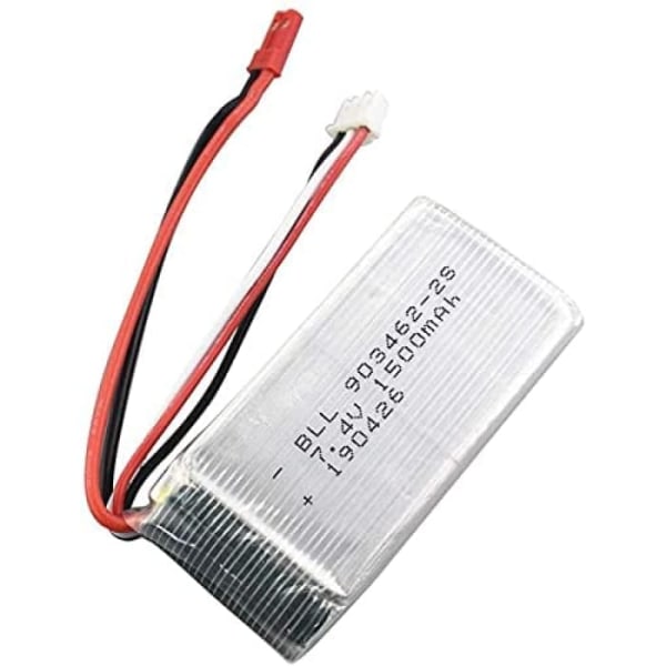 Lipo-batteri 7.4V 1500mAh 2 stycken | Kompatibel med Wltoys V913 L959 L969 L202 K959 TY923 W609-8 | Effektivitet och prestanda, 70X35X22-92 gr