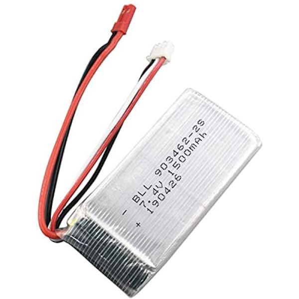 Lipo-batteri 7.4V 1500mAh 2 stykker | Kompatibel med Wltoys V913 L959 L969 L202 K959 TY923 W609-8 | Effektivitet og ydeevne, 70X35X22-92 gr