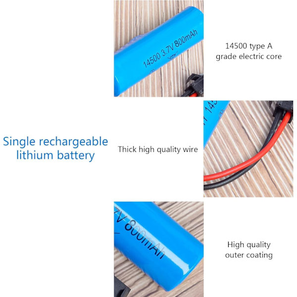 Højtydende 3,7V 800mAh LiPo-batteri | Med SM-2P-stik, kompatibel med model C2 D828 | Genopladelig, miljøvenlig, blå