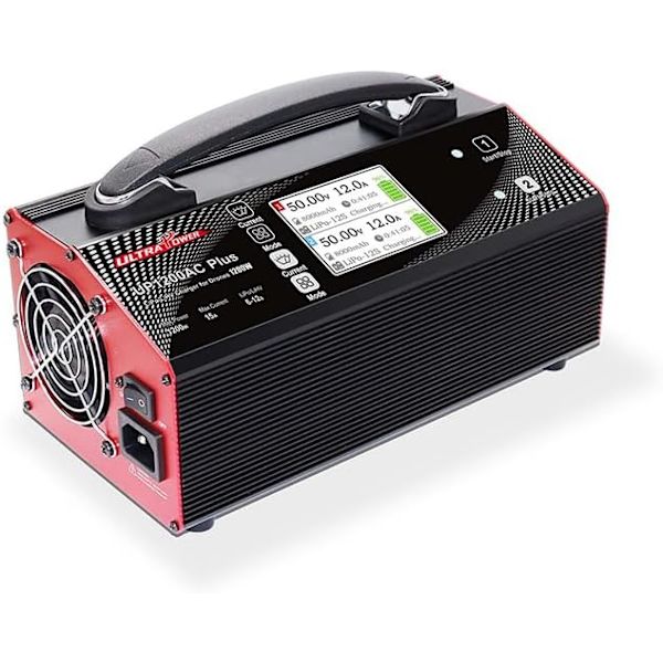 UP1200AC PLUS Dual Charger 2X600W 15A för 6-12S UAV dronebatterier - Effektiv och säker laddning för proffs och hobbyister