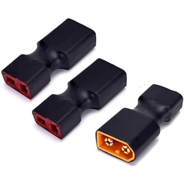 Adapterkontakt 3 stk, XT60 han til T-kontakt hun, trådløs | Nem konvertering til droner, stereoanlæg og bilstereoer