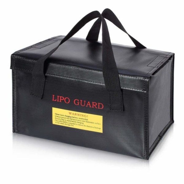 Brandsikker taske Ideel til opladning af Lipo batterier Brandsikker Dimensioner cm 26 x 13 x 15 Farve Sort