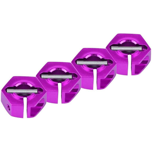 Hex-navan sovittimet, 12 mm Universaali HSP Sakura 1/10 mittakaavan RC-autoille (4 kpl) (5 mm - violetti)