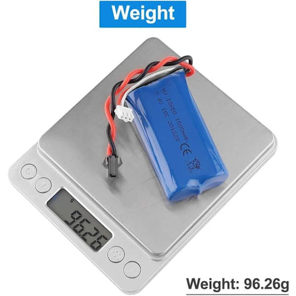 1500mAh 7,4V 2S Lipo-batteri för U12A S033G Q1 H101 med SM-2P-kontakt för Rc Leksaker Båt Bil Drönare