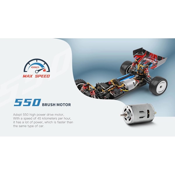 104001 RC-auto - Radio-ohjattava auto 45km/h huippunopeus | 1/10 4WD Off-Road Drift RC Buggy 2200mAh akulla | 2,4 GHz kilpa-ajo aikuisille ja lapsille