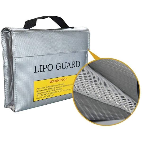 Brandhæmmende taske til Lipo-batterier | Høj sikkerhed under opladning og opbevaring | Brand- og eksplosionsbeskyttelse, Sølv, 240x64x180 cm, Plast
