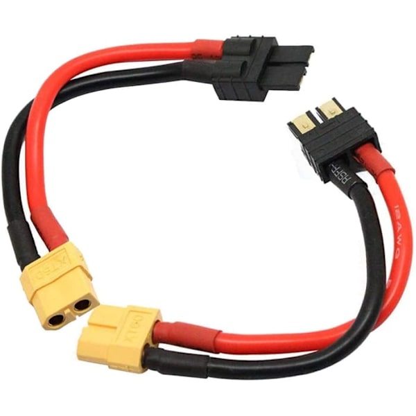 2 stk. 12AWG med XT60 hun-stikadapter Silikone kabel kompatibel med Traxxas RC LiPO NiMH ESC-oplader, 10CM