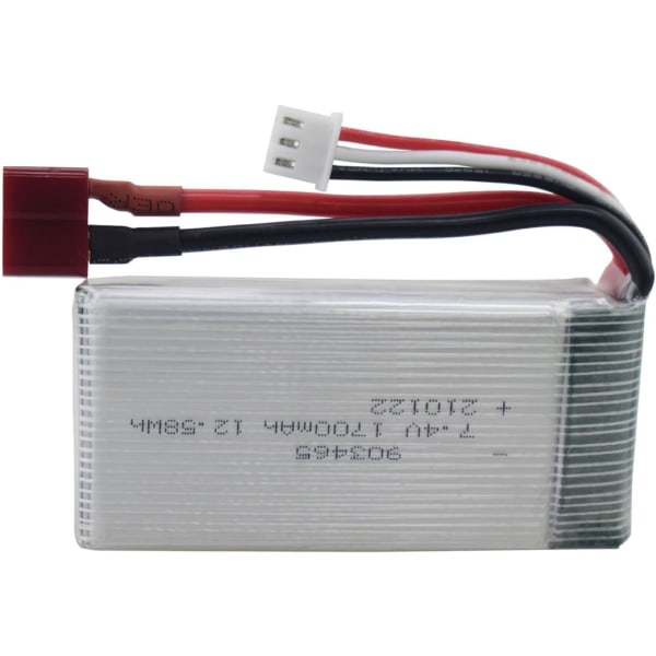 2 st 7.4V 1700mAh litiumbatterier för RC-bil | Universell kompatibilitet 9200/9200E och andra | Optimerad prestanda | Säkerhet och Hållbarhet, Silver