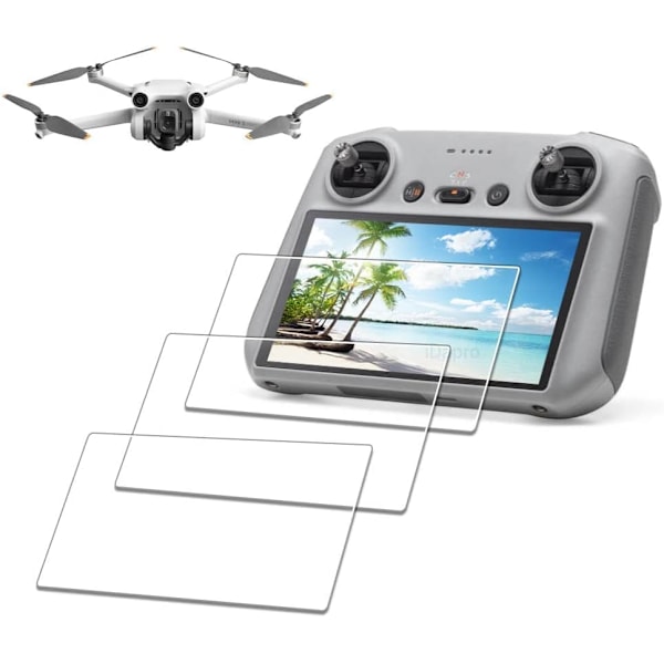 Glasfilm för DJI Mini 3 Pro / DJI Mini 4 Pro - DJI RC2 RC 2 / DJI RC Fjärrkontroll Härdat Glas Skärmskydd Hårdhet 9H (3 stycken)