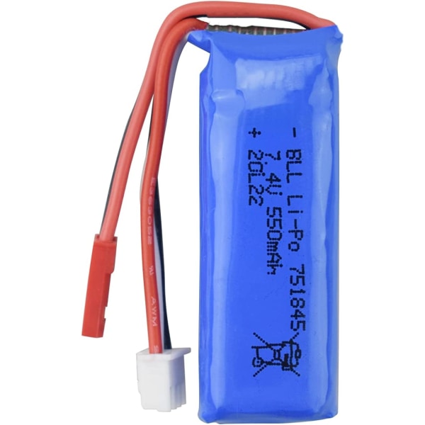 Litiumbatteri 751845 7,4 V 550 mAh til Wltoys K969 K979 K989 K999 P929 P939 Højhastigheds fjernbetjeningsbil Tilbehør