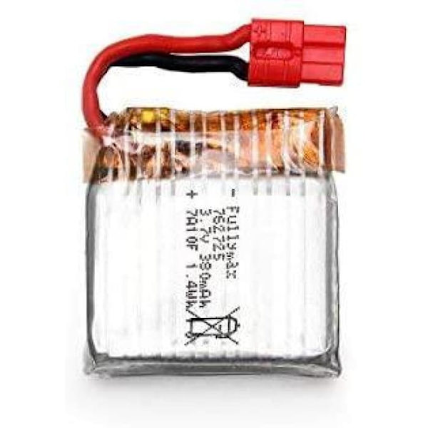 Sarja, jossa 3 Li-Po 3.7V 380mAh akkua Syma X21, X21W -droneille | Pidennetty lentoaika | Helppo asentaa, 7.6x2.7x2.5 cm, 29g