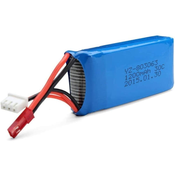 2 st laddningsbara Lipo-batterier (7,4 V 1200 mAh) för Rc Quadricopter drönare MJX X101, Yizhan X6 Tarantula, JJRC H16