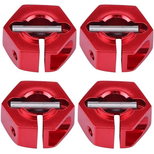 Hex-navan sovittimet, 12 mm Universaali HSP Sakura 1/10 mittakaavan RC-autoille (4 kpl) (6 mm - punainen)