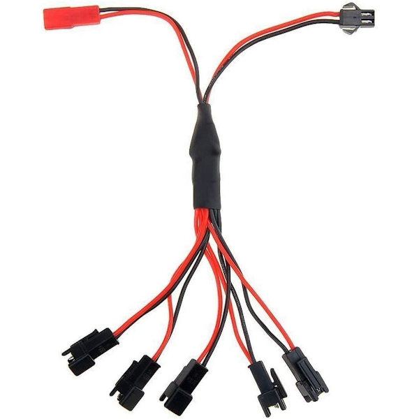Latauskaapeli useille droneille | Yhteensopiva DFD F182, F183, JJRC H8C, H8D | JST + SM-liittimet, musta ja punainen, muovi