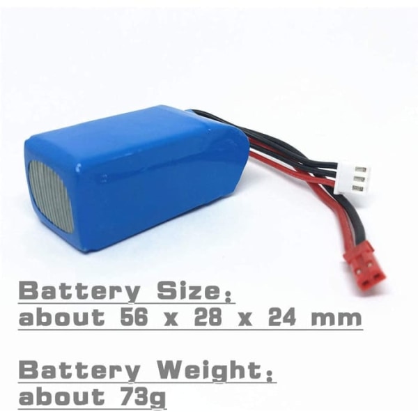 2 stycken laddningsbara Lipo-batterier (7,4 V 1100 mAh) för bildrönare Wltoys A949 A959 A969 A979 V912 V913 V262 L959 T23 T55 F45