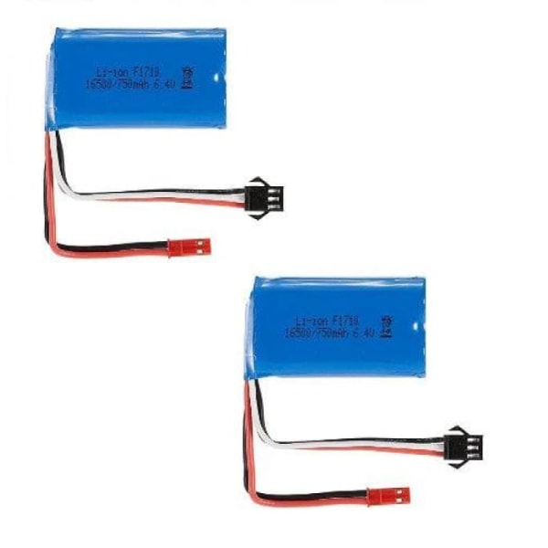 2 st laddningsbara Lipo-batterier (6,4 V 750 mAh) för bil för A959-A A969-A A979-A K929-A RC Truck 16500