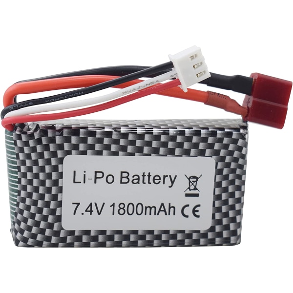 1 stk. litiumbatteri 7,4 V 1800 mAh T-stik til WLTOYS A959-B A969-B A979-B K929-B 144001 RC High Speed Off-road erstatningsbatteri