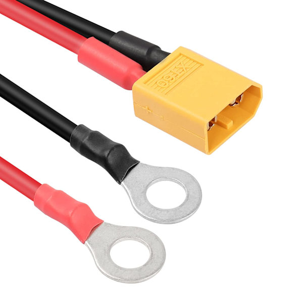 XT60 till O-ring terminal kabel, XT60 hane till O-ring anslutningskabel, med 1 Mt 12AWG silikon tråd, för RC Lipo batteri FPV drönare racing (1M)
