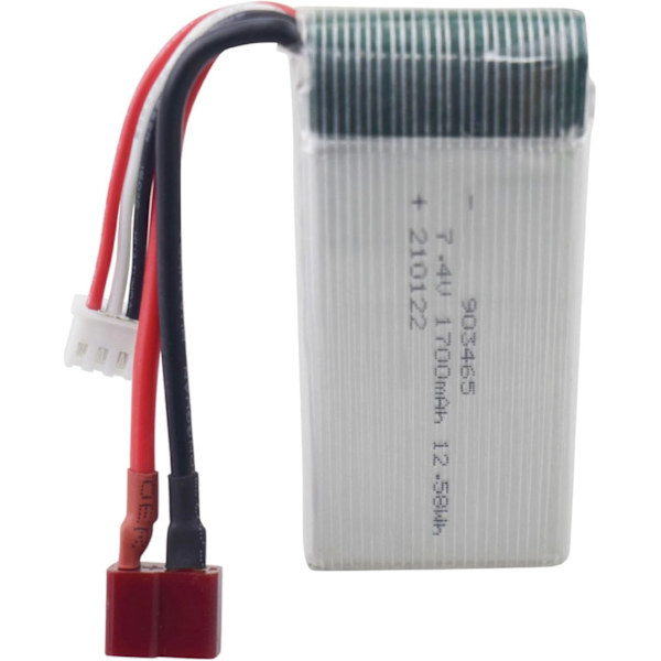 2 stk. 7,4V 1700mAh litiumbatterier til RC-bil | Universal kompatibilitet 9200/9200E og andre | Optimeret ydeevne | Sikkerhed og holdbarhed, Sølv