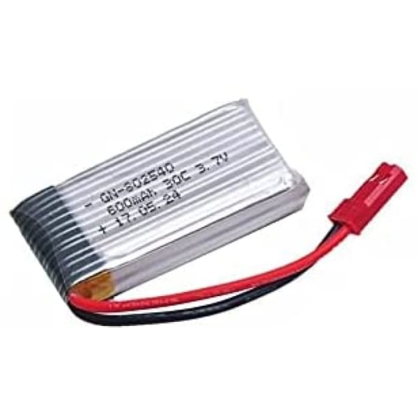 3.7V 600mAh Li-po batteri för JXD 509G RC Quadcopter | JST-kontaktdon, hög kapacitet | Space Kondor Drone | 44x25x8.5 mm - 17,6 gr