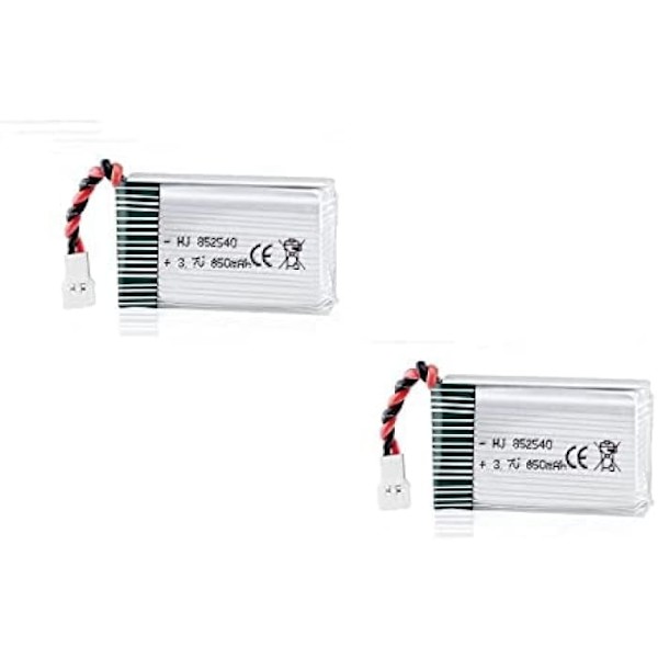 2 Lipo-batterier 850mAh 3.7V för Syma X5SC X5SW Drones | Maximal flygtid | Stabil energi, effektiv laddning | 48x25x14 mm - 20 g, silver
