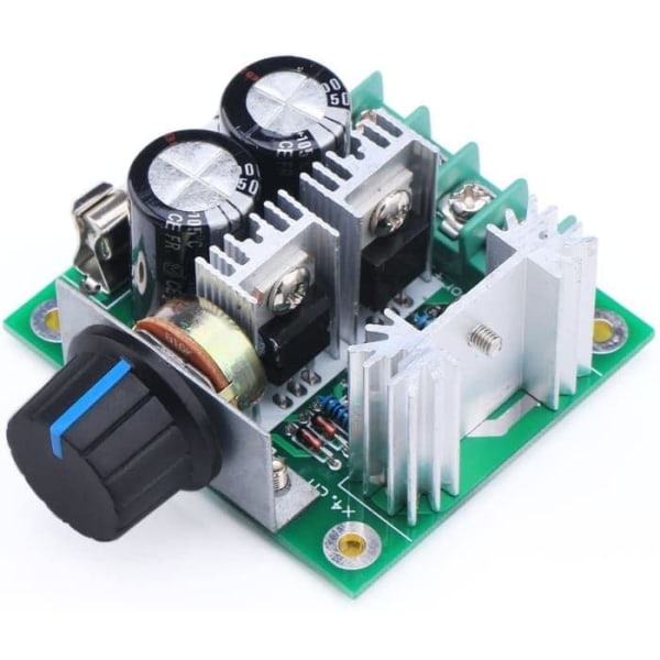 DC motorhastighedsregulator 13KHz PWM 12-40V 10A | Høj effektivitet, stort drejningsmoment | Omvendt polaritet og højspændingsbeskyttelse, grøn, plast