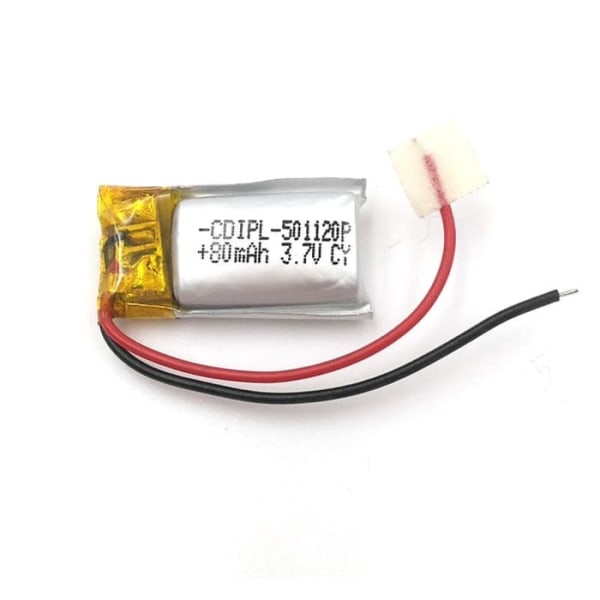 Uppladdningsbart LiPo-batteri 501220 3.7V 80mAh | För telefon, GPS, MP3, MP4, LED-lampor | Kompatibel med DJI Tello, WLtoys K989, RC Helikopter, Gul