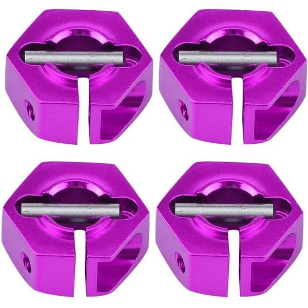 Adaptrar för sexkantshjulnav, 12 mm Universal för HSP Sakura RC-bilar i skala 1/10 (4 stycken) (6 mm - lila)
