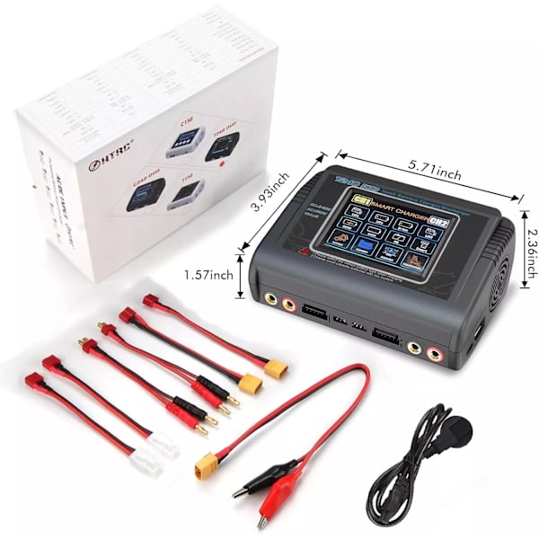 HTRC T240 DUO RC Älykäs Lataaja/Tasapainottaja Li-ion, LiPo, LiFe, LiHV, NiCd, NiMH, PB - Kaksois Monitoiminen Lataaja, AC 150W / DC 240W, 10A