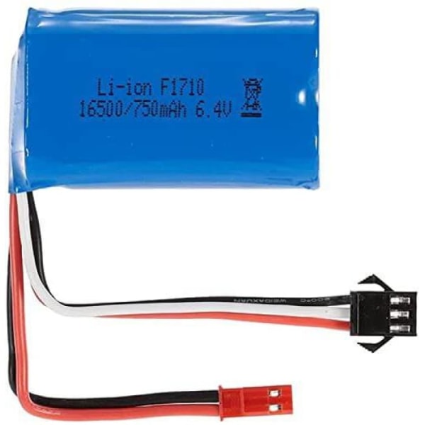 2 kpl ladattavia Lipo-akkuja (6,4 V 750 mAh) autoon malleille A959-A A969-A A979-A K929-A RC Truck 16500