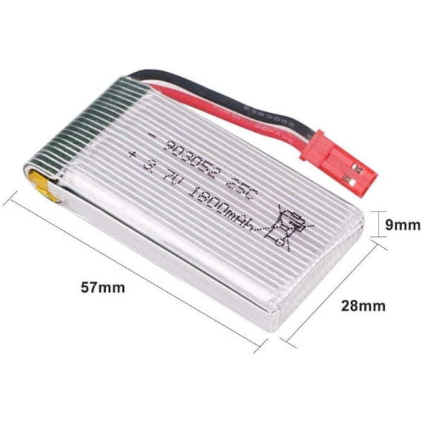 Nelikopterin akku, 3,7 V 1800 mAh 25C Li-po-akku JST-liittimellä ja USB-latauskaapelilla JJRC H11D H11C HQ898B RC-helikopterille
