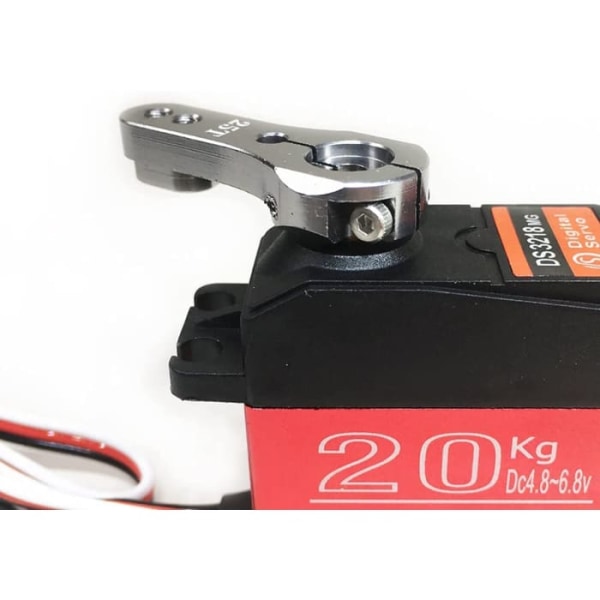 Digital Servo DS3120MG 20kg | Vattentätt aluminiumskal | Reglervinkel 180° | Högt vridmoment för RC-bil, röd, metall