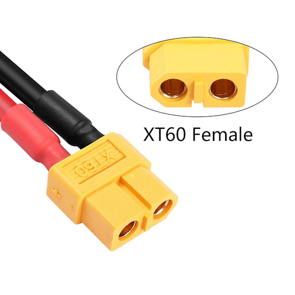XT60 naaras O-rengaskaapeli, 1M 12AWG silikonilanka | Luotettavat liitännät RC Lipo- ja FPV Drone Racing -käyttöön