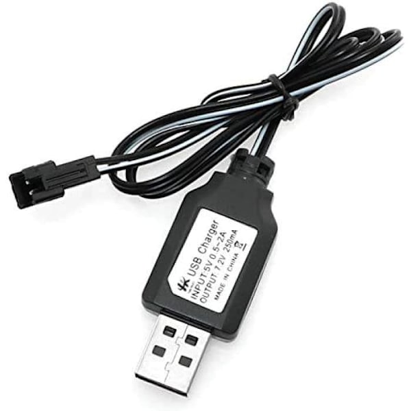 SM-2P 250mAh USB-latauskaapeli | 7,2 V Ni-MH RC-autoakkuja, RC-helikopterin SM-2P-laturi, muovi