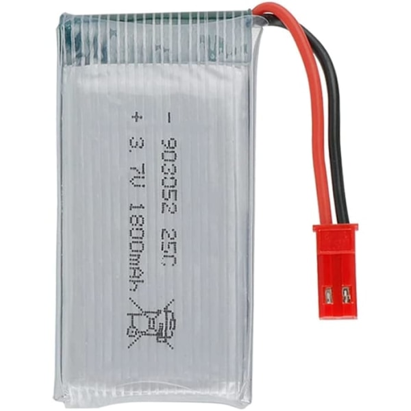 Set med 2 Li-Po 3.7V 1800mAh 25C batterier | Med JST-kontakt för JJRC H11D, H11C, HQ898B RC helikopter | Hög kapacitet, optimal prestanda