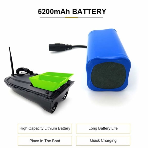 LiPo Batteri 7.4V 5200mAh til Flytec 2011-5 | Avanceret teknologi | Nem installation | Ideel til RC Både & Lastbiler | Stor kapacitet | 65x35x35 mm