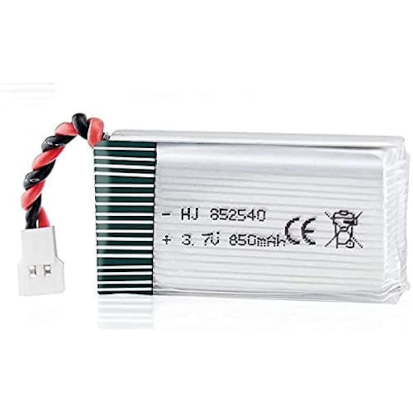2 Lipo-batterier 850mAh 3.7V för Syma X5SC X5SW Drones | Maximal flygtid | Stabil energi, effektiv laddning | 48x25x14 mm - 20 g, silver