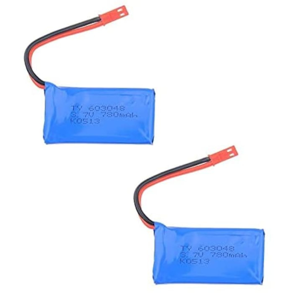 2 stycken laddningsbara lipobatterier (3,7 V 780 mAh) för Wltoys V636 V686 V686G V686K JJRC V686 Quadricopter Drone