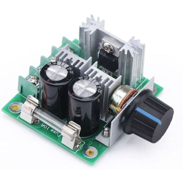 DC-moottorin kierrosnopeudensäädin 13 kHz PWM 12-40V 10A | Korkea hyötysuhde, suuri vääntö | Käänteisen polariteetin ja suurvirtasuojauksen, vihreä, muovi