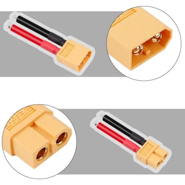 6 paria XT60 -liitinkaapeleita naaras- ja urosliittimillä 12AWG silikonijohdolla ja suojakorkilla RC-drone Lipo -autolaturille