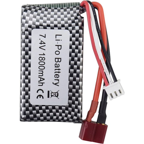 1 stk. lithiumbatteri 7,4 V 1800 mAh T-stik til WLTOYS A959-B A969-B A979-B K929-B 144001 RC High Speed Off-road erstatningsbatteri