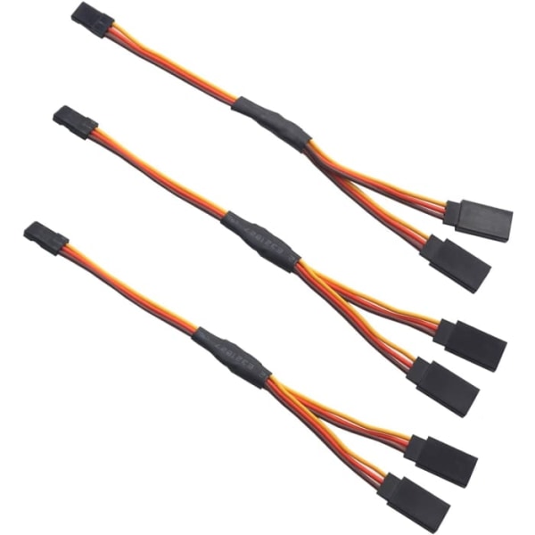 10 kpl RC 1–2 Y -servon jatkojohto 300 mm 3-nastainen JR-uros ja Futaba-naaras RC-droneille helikoptereille autoille